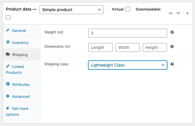 add product to shipping class screenshot